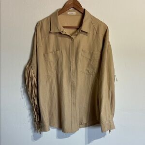 Women’s Tan Fringe Shirt